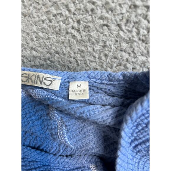 Sno Skins Top Medium Oversized Contrast Stitch Knit Breathable Blue Boxy Beach - Picture 8 of 13